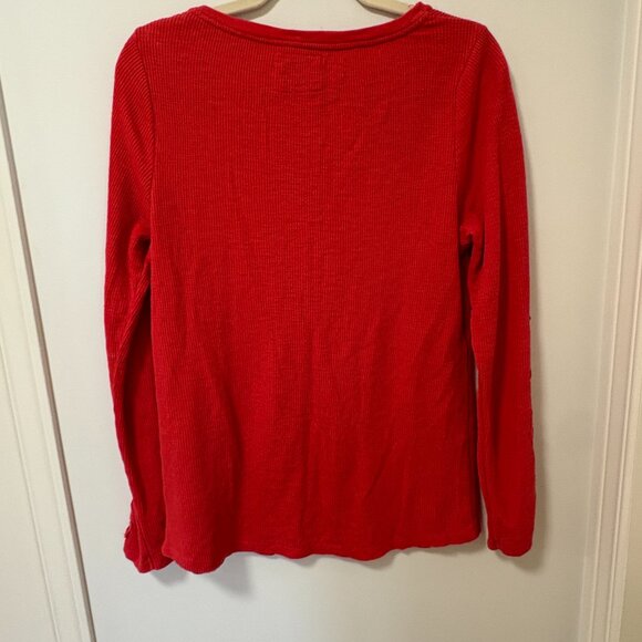 Vintage Y2K Henley Longsleeve Bella Swan Crochet Sleeve Button Up - Picture 9 of 10